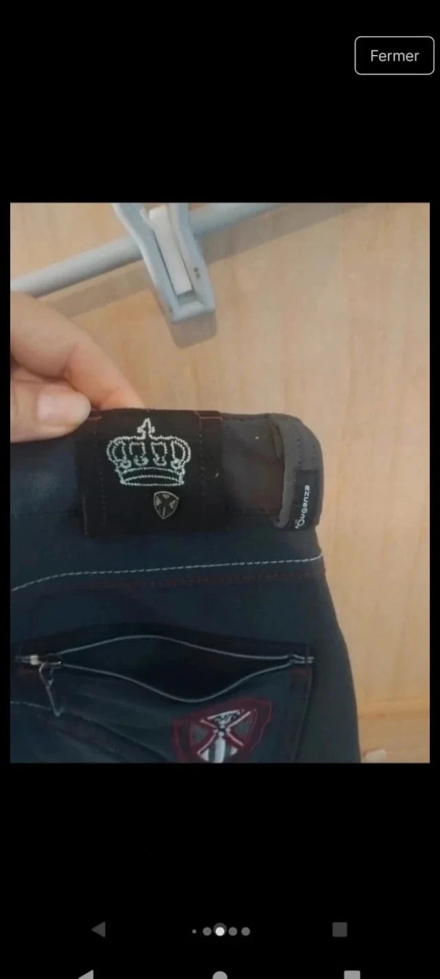 Calça de equitação feminina cinza/preto, Fouganza team T32 – photo 6